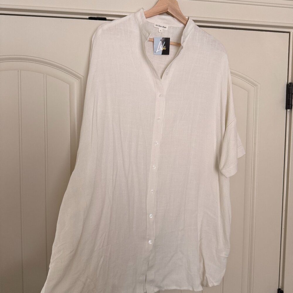 NWT Dressed In Lala Linen Top, Size L